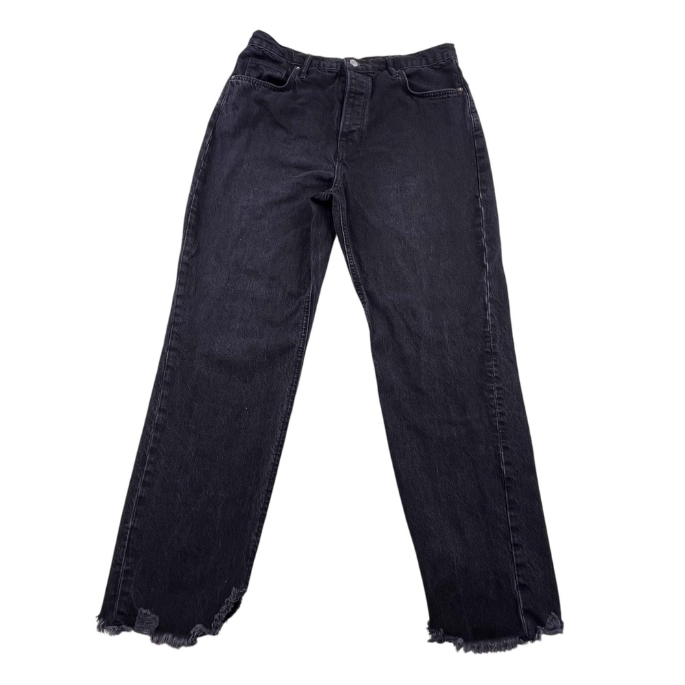 We The Free Free People Tapered Baggy High Rise Black Denim Jeans Size 31